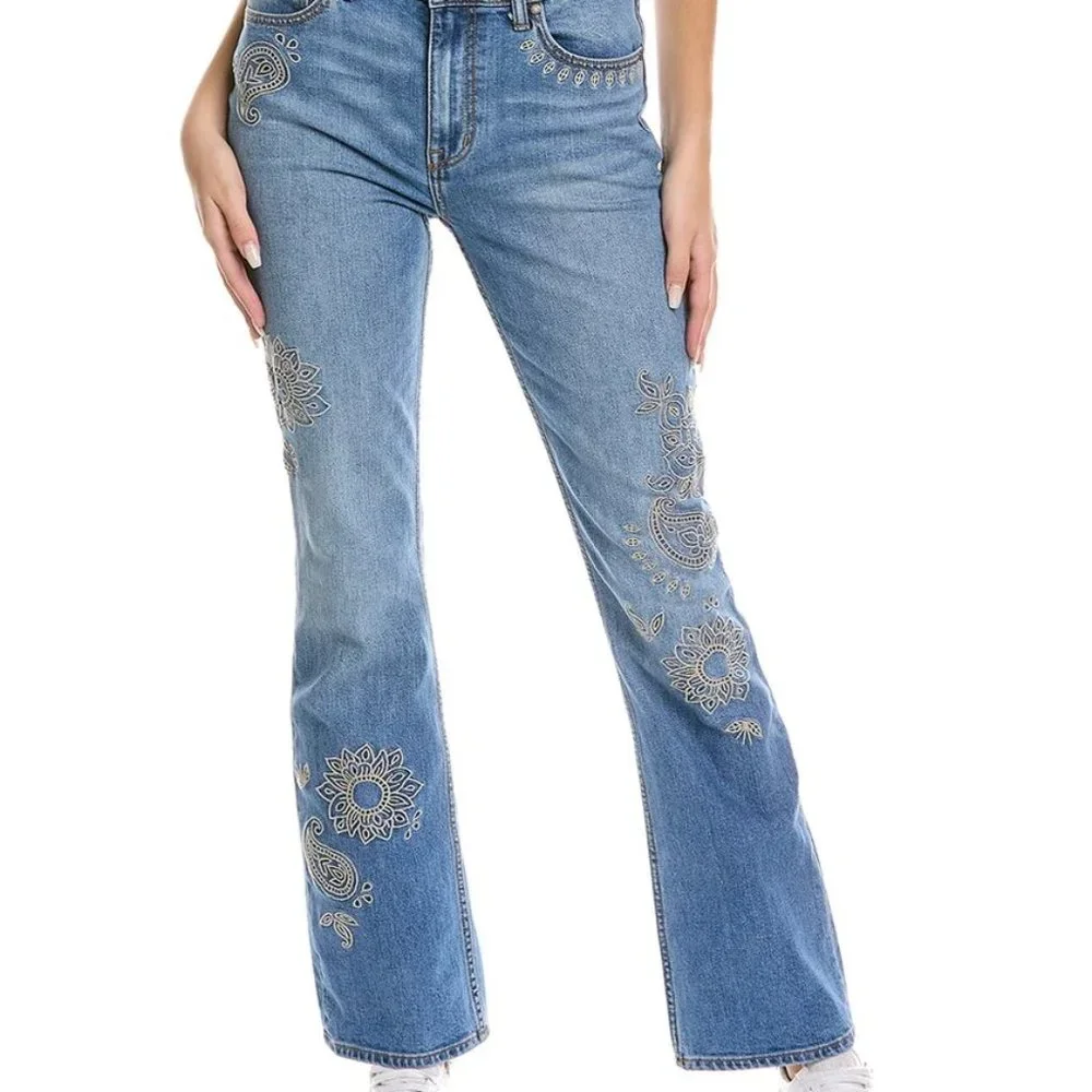 nWT Johnny Was Jade Biya JWLA 3J Workshop Bandana Boot Flare Embroidered 31
